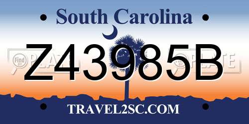 Z43985B South Carolina License Plate
