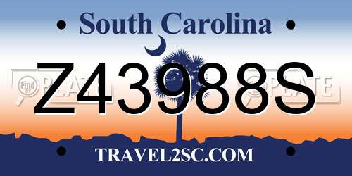 Z43988S South Carolina License Plate