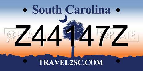 Z44147Z South Carolina License Plate