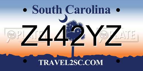 Z442YZ South Carolina License Plate
