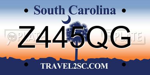 Z445QG South Carolina License Plate