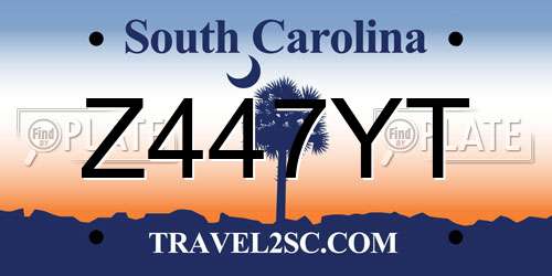 Z447YT South Carolina License Plate