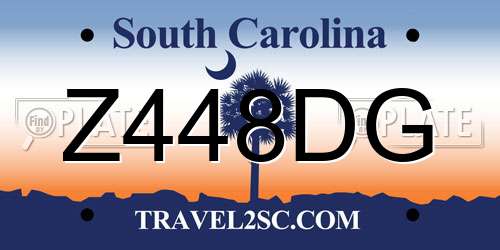 Z448DG South Carolina License Plate