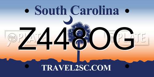 Z448OG South Carolina License Plate