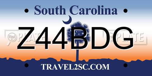 Z44BDG South Carolina License Plate