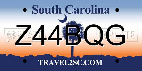Z44BQG South Carolina License Plate