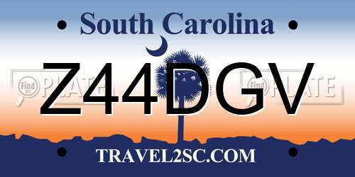 Z44DGV South Carolina License Plate