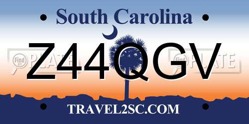 Z44QGV South Carolina License Plate