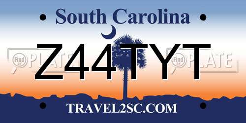 Z44TYT South Carolina License Plate