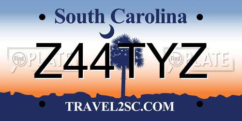 Z44TYZ South Carolina License Plate
