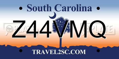 Z44VMQ South Carolina License Plate