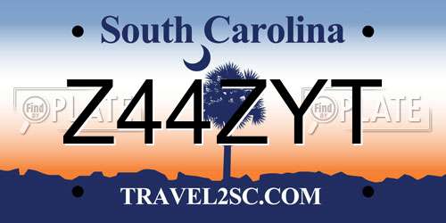 Z44ZYT South Carolina License Plate