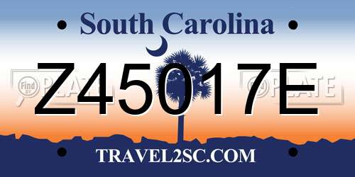 Z45017E South Carolina License Plate