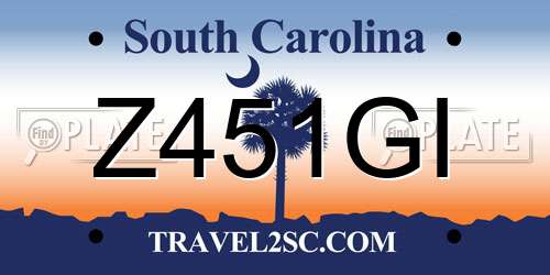 Z451GI South Carolina License Plate