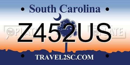 Z452US South Carolina License Plate