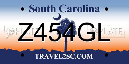 Z454GL South Carolina License Plate