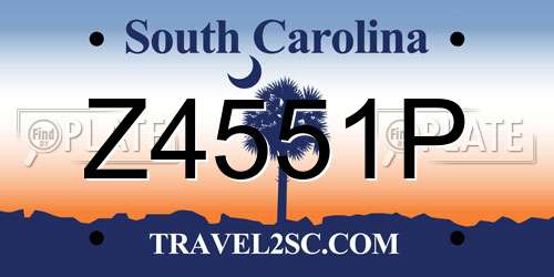 Z4551P South Carolina License Plate