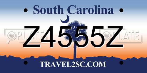 Z4555Z South Carolina License Plate