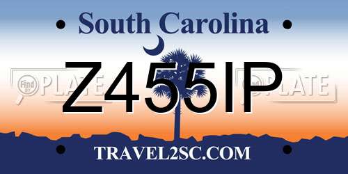 Z455IP South Carolina License Plate