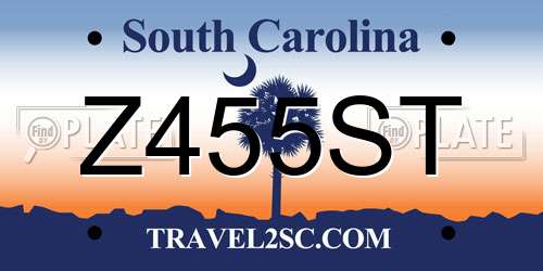 Z455ST South Carolina License Plate