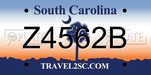 Z4562B South Carolina License Plate