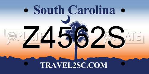 Z4562S South Carolina License Plate