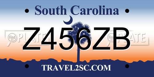 Z456ZB South Carolina License Plate