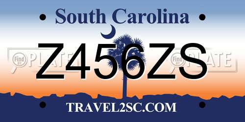 Z456ZS South Carolina License Plate