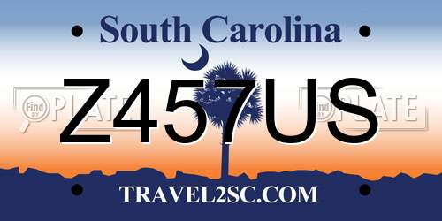 Z457US South Carolina License Plate