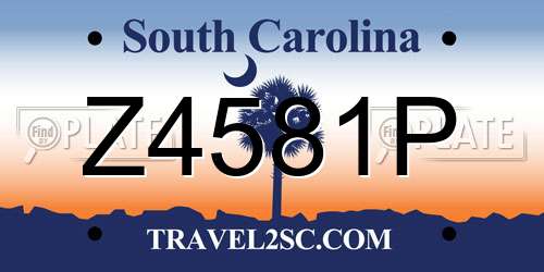 Z4581P South Carolina License Plate