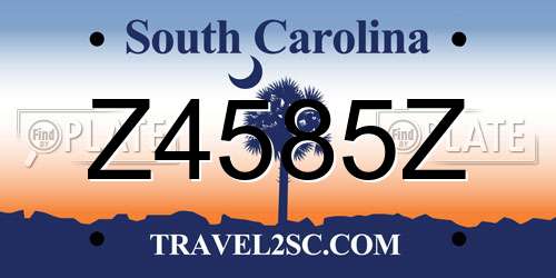 Z4585Z South Carolina License Plate