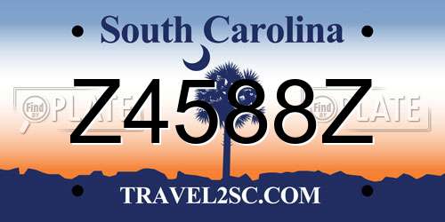 Z4588Z South Carolina License Plate