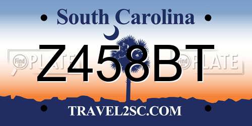 Z458BT South Carolina License Plate