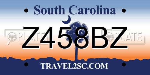 Z458BZ South Carolina License Plate