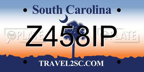 Z458IP South Carolina License Plate