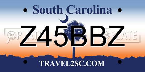 Z45BBZ South Carolina License Plate