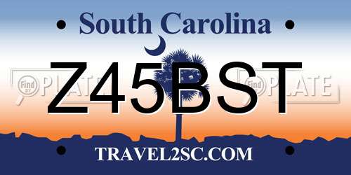Z45BST South Carolina License Plate