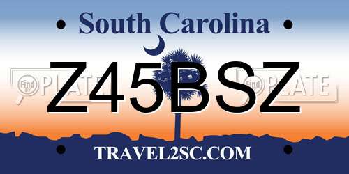 Z45BSZ South Carolina License Plate