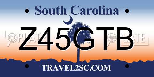 Z45GTB South Carolina License Plate