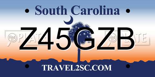 Z45GZB South Carolina License Plate