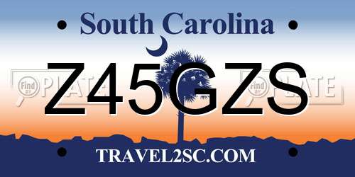 Z45GZS South Carolina License Plate