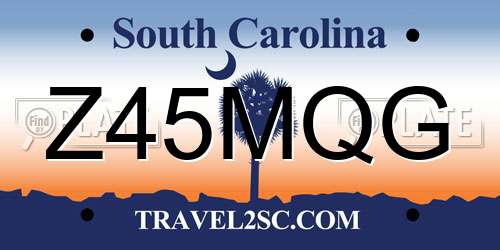 Z45MQG South Carolina License Plate