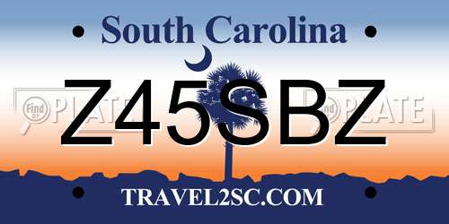 Z45SBZ South Carolina License Plate