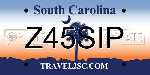 Z45SIP South Carolina License Plate