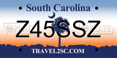 Z45SSZ South Carolina License Plate