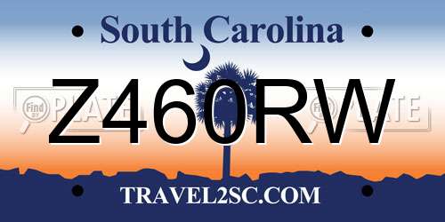 Z460RW South Carolina License Plate