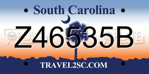 Z46535B South Carolina License Plate