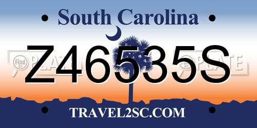Z46535S South Carolina License Plate