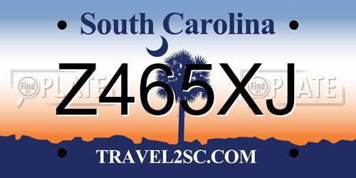 Z465XJ South Carolina License Plate