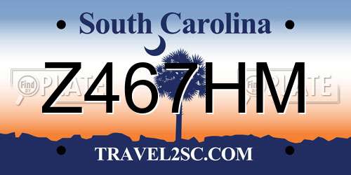 Z467HM South Carolina License Plate